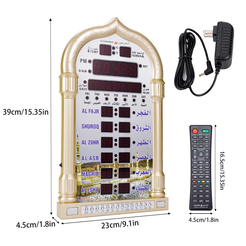 Azan Clock Digital LED Wall Clock Islamic for Read Home Office Mosque Clock