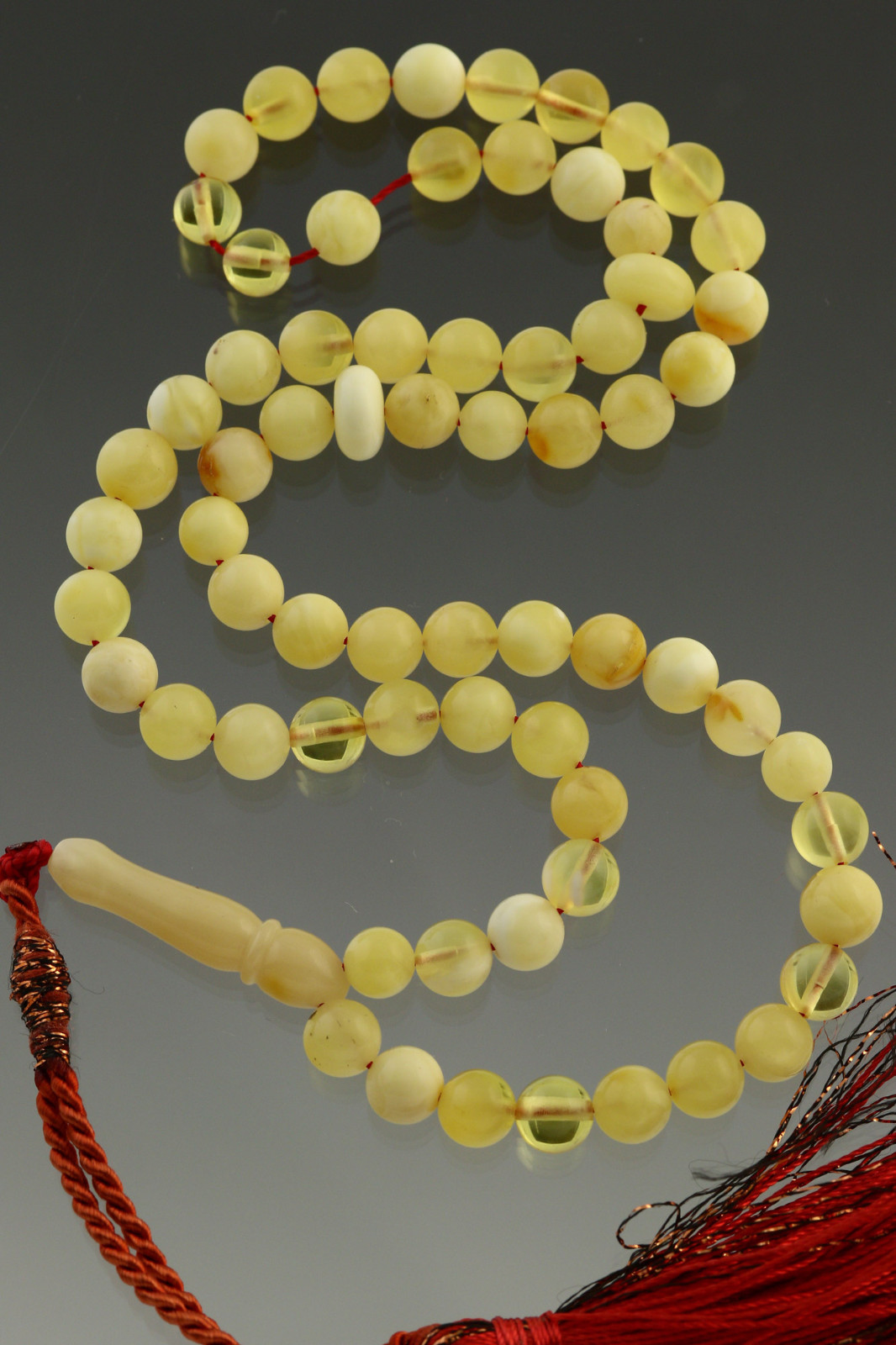 Islamic 66 Round Prayer Beads 6mm Genuine BALTIC AMBER TASBIH 12.8g 180712-4