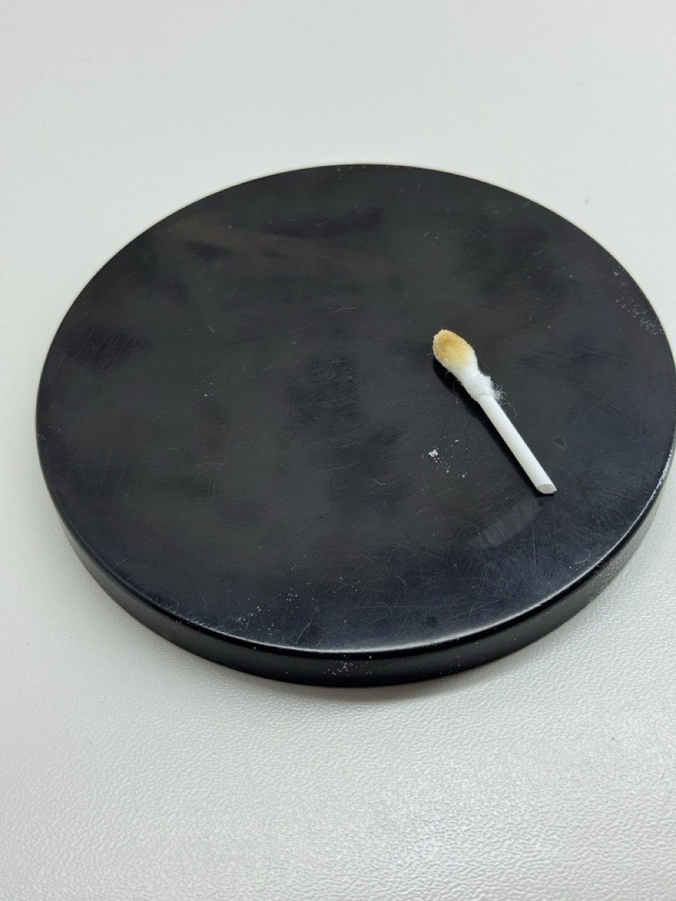 Bakelite disc blank for prayer beads, necklaces, or knife handles.