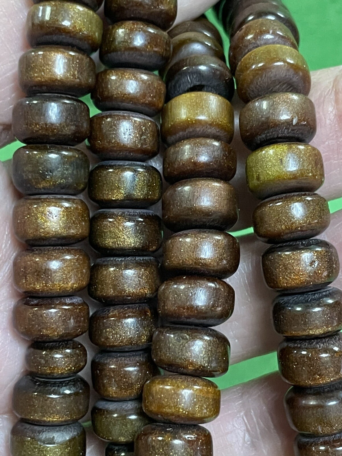 Antique Golden DustBrown Amber bakelite islamic Worry prayer 99 beads 59g R15
