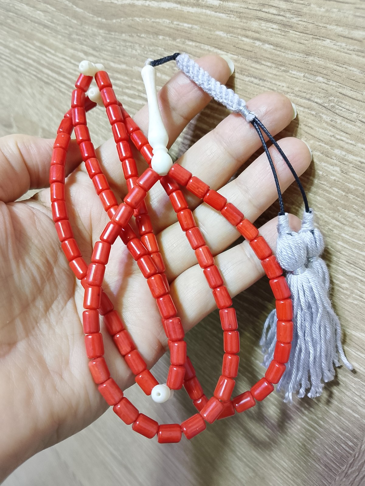 RED Coral 100 beads Yusr Rosary thai original Prayer سبحة يسر بحر