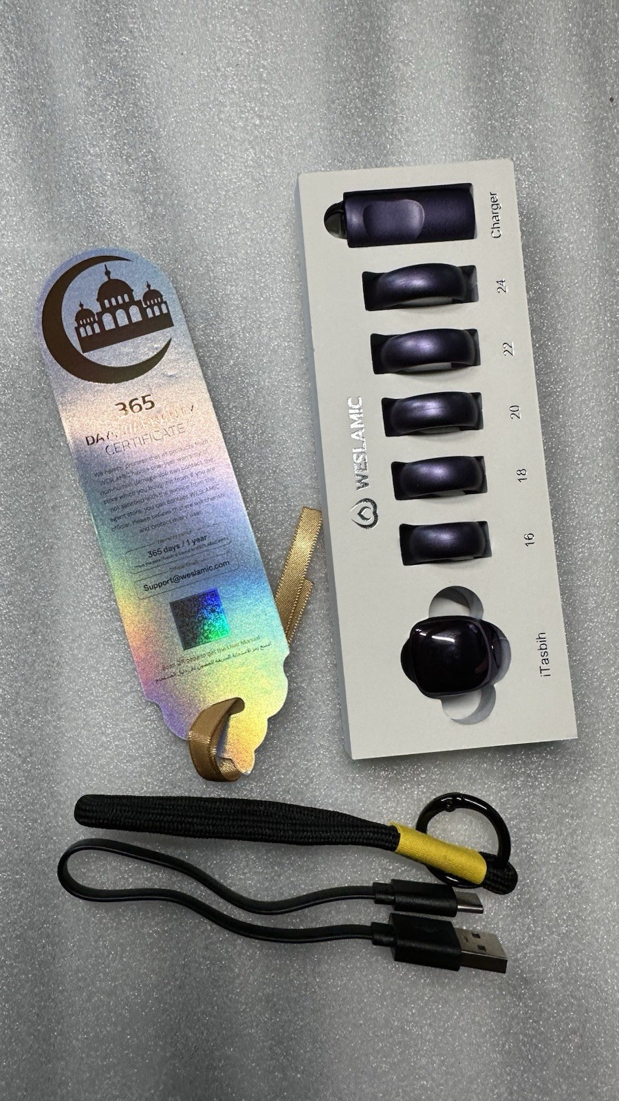 Weslamic iTasbih Digital Prayer Counter Set Daily Dhikr Prayer Reminder Purple