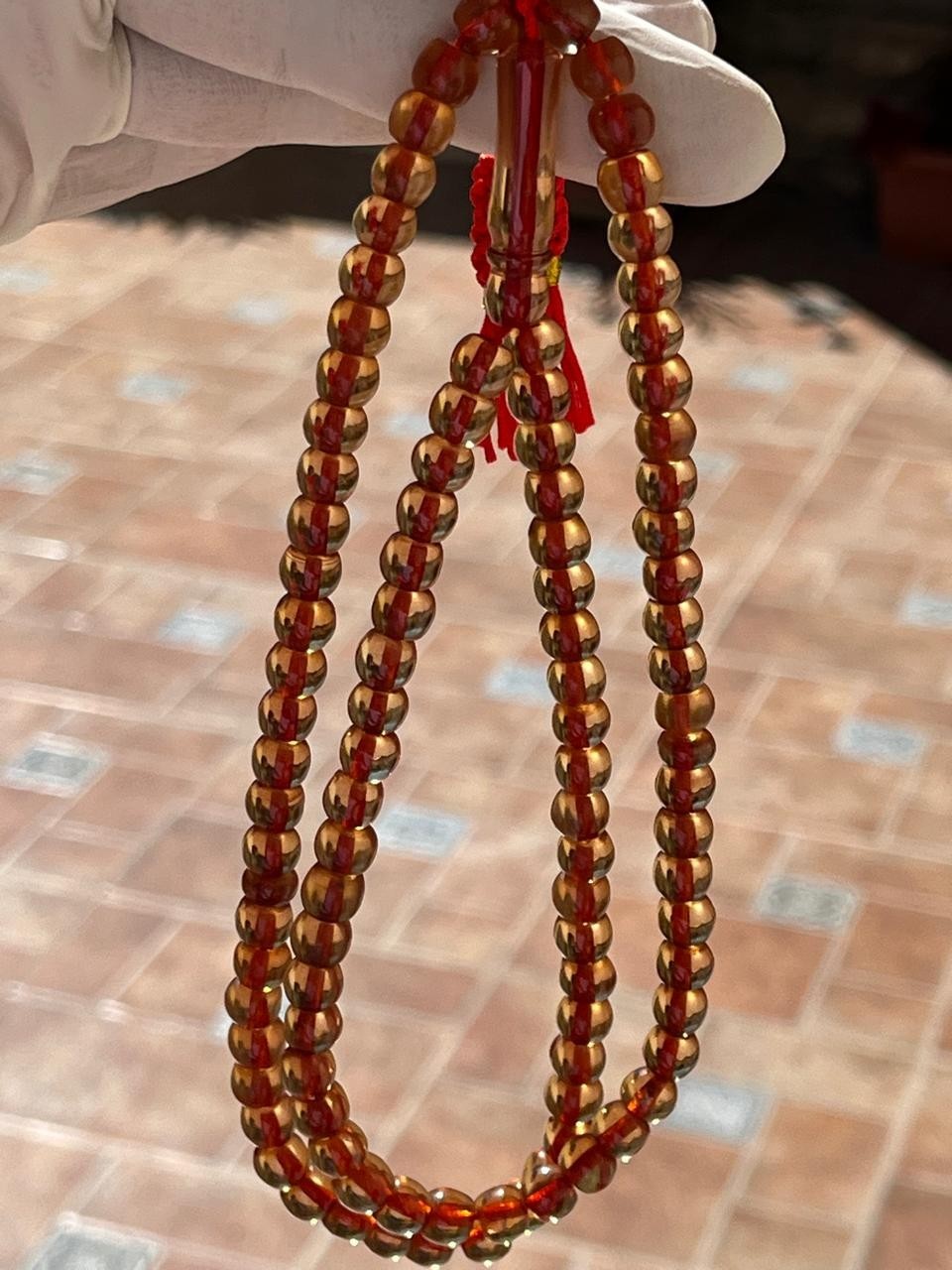 Antique Germany Cherry Amber Rosary 99 سبحة مسكي الماني انتيك زعفراني بيت عنوز
