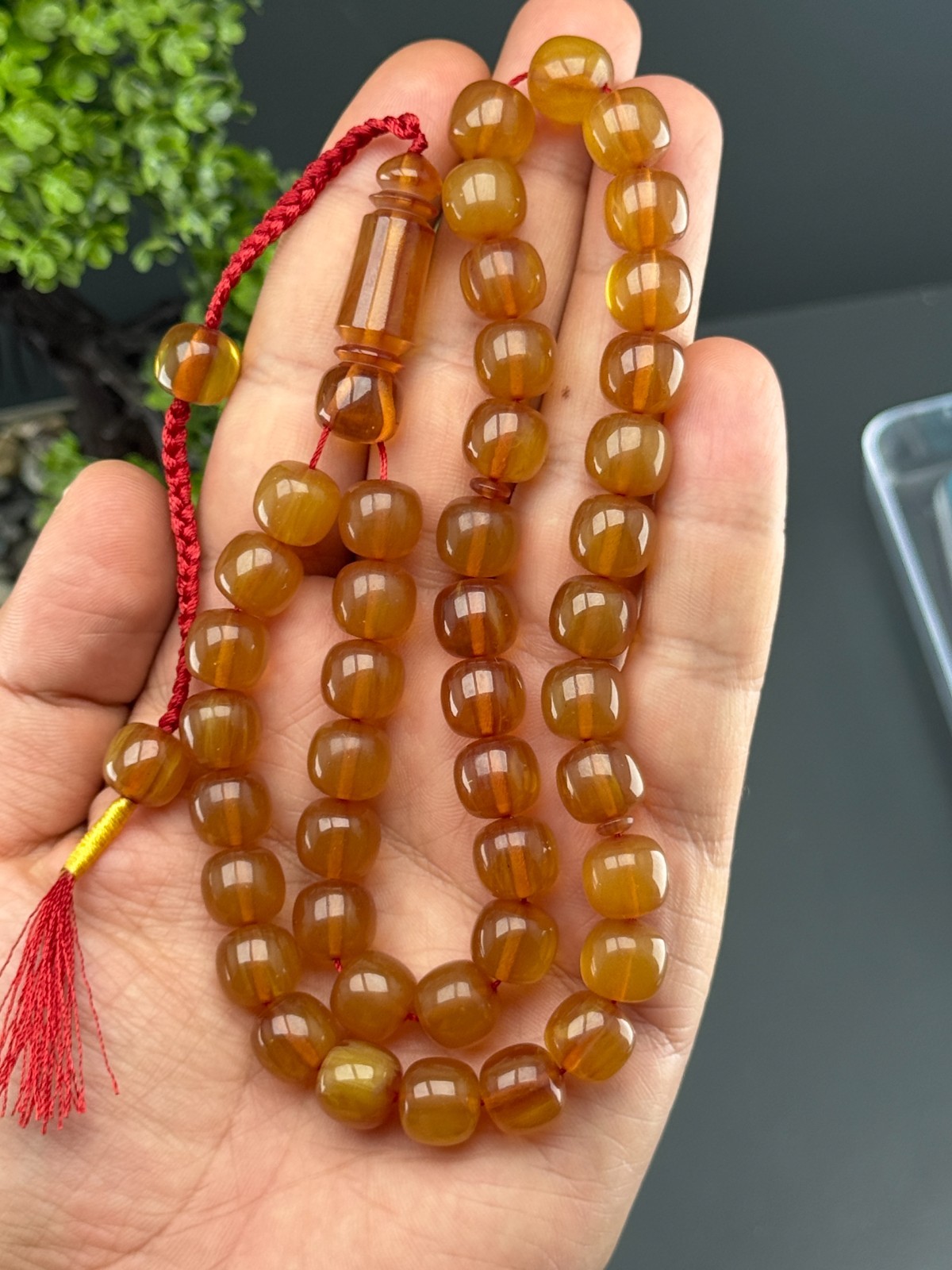 Faturan Amber Rosary, 43 Beads,Sandalos, islamic Rosary, Misbaha, Tasbih,Tasbeeh