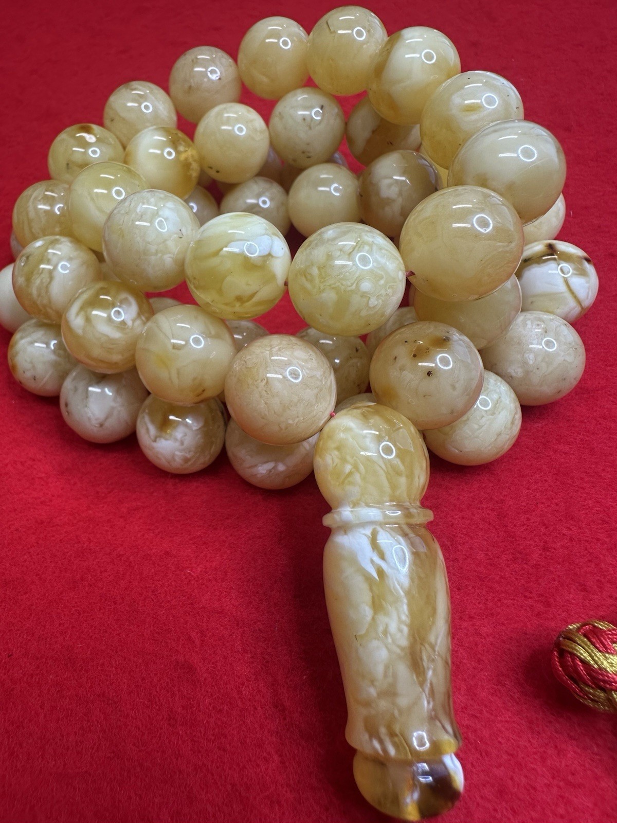 Certified Kiliangradi Natural Baltic Amber Stone -139.2 Grams- 54 Beads 16mm