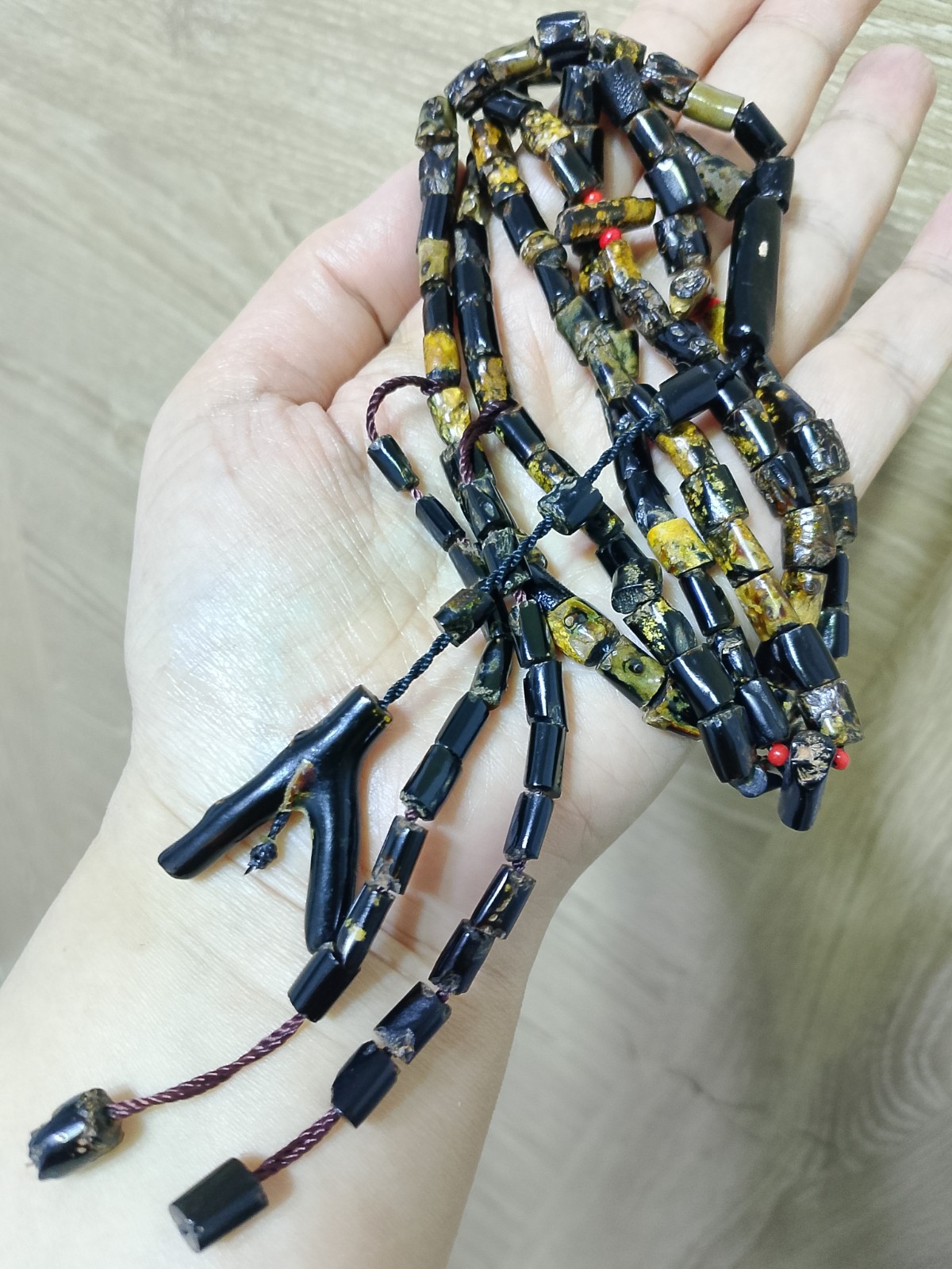 black coral Rosary RED SEA original Yusr Prayer 100 bead, يسر بحر احمر