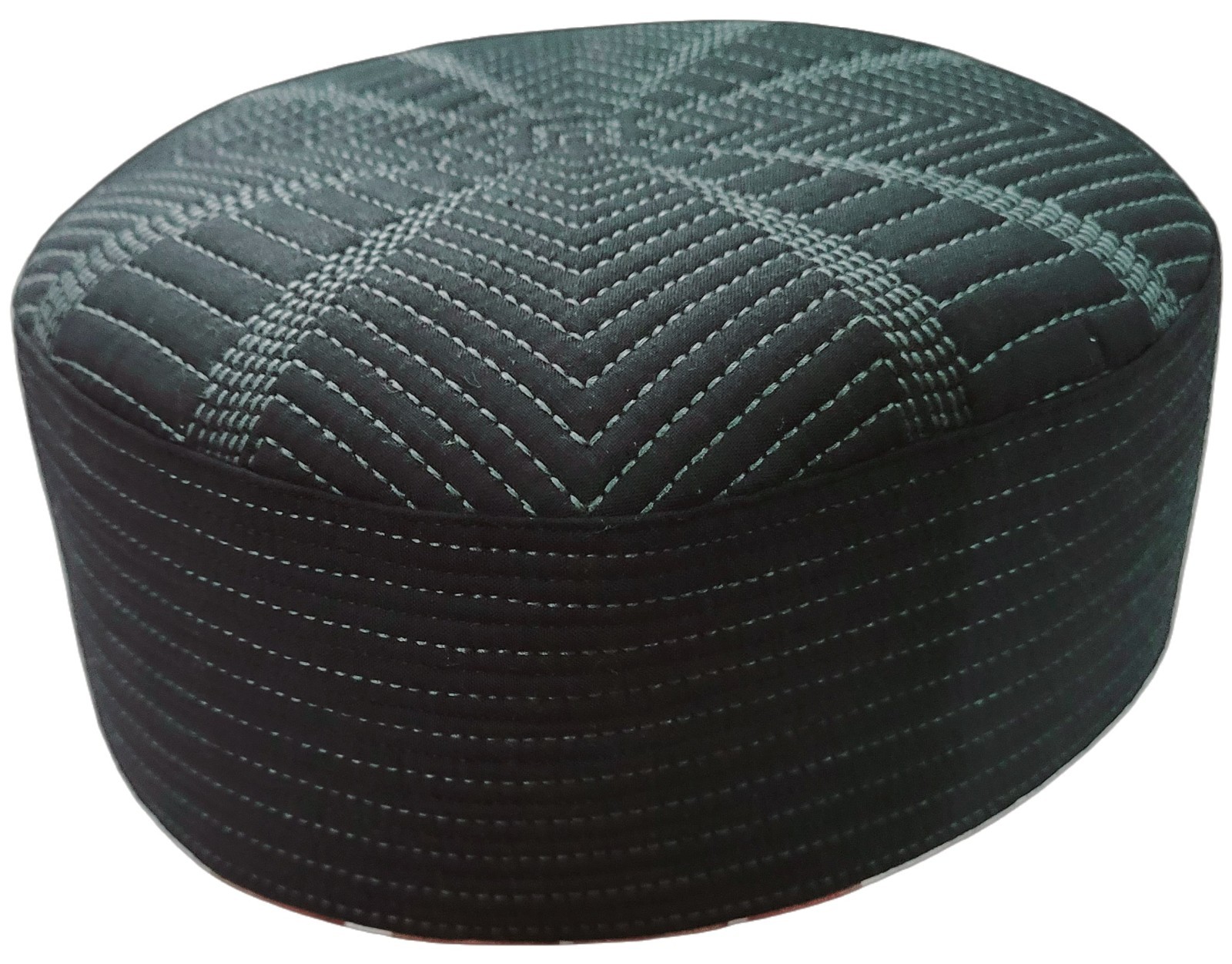 Islamic Prayer Cap with Geometric Pattern and Prayer Beads Set, 2PACK