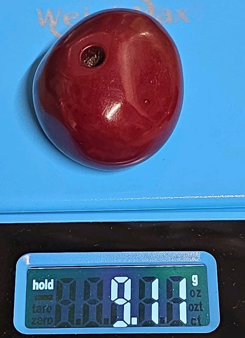 Vintage Cherry Amber Bakelite Faturan Bead 9.11 Grams • Translucent, Marbling