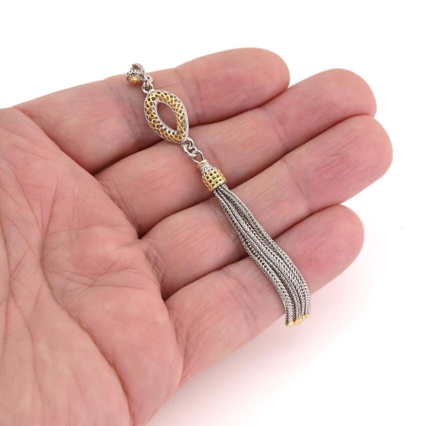 Special Partially Gold Plated 925 silver Metal tassel for make Tasbih 710607