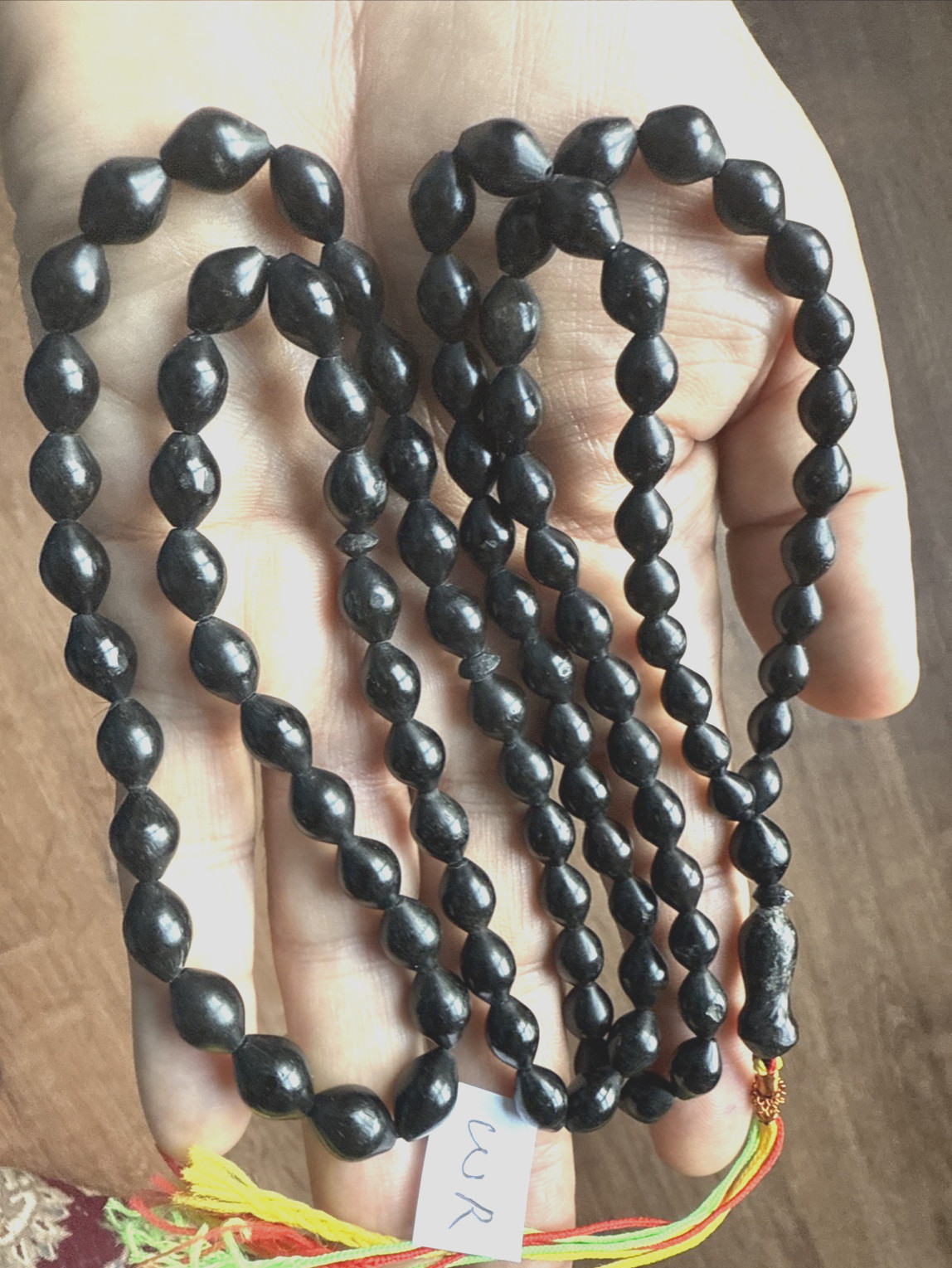 DARK COLOR 99 BEADS لون اليشب GENUINE SHAH MAGHSOUD 53 cm شاه مقصود تسبيح