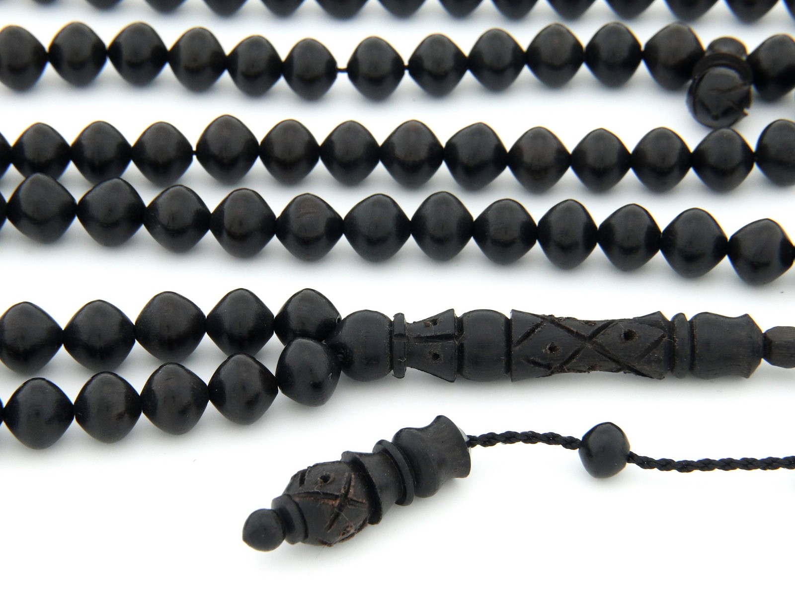 Carving imam Natural Ebony wood 99 beads Islamic prayer beads Misbaha 202082