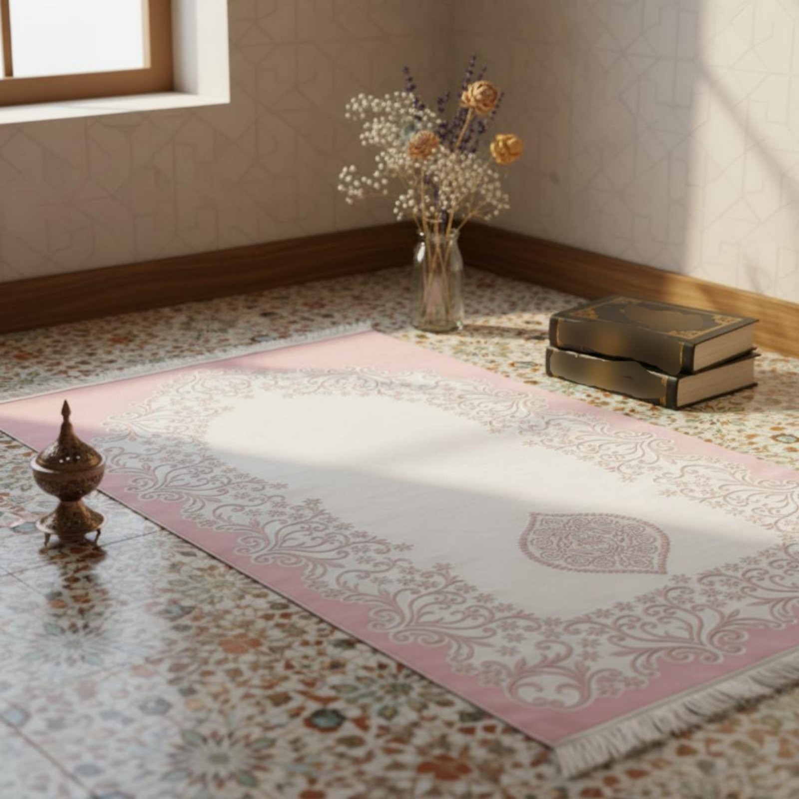 Foldable Prayer Mat Easy to Stow Worship Item Lightweight for Mosque