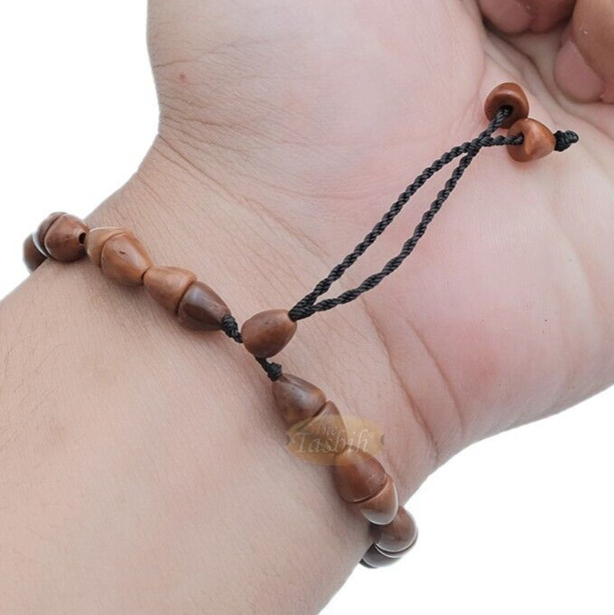 Small Kuka Bracelet 17ct Adjustable 7x10mm Brown Biconal Handmade Seed Beads