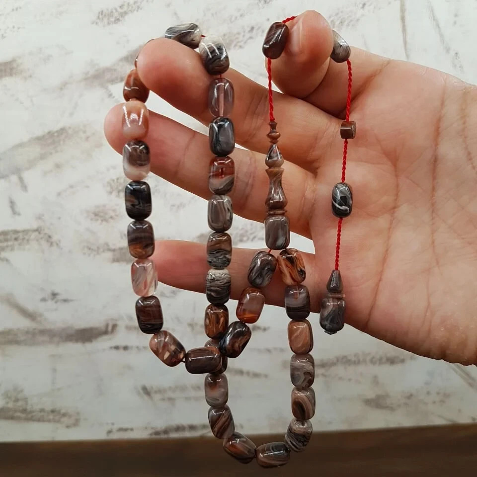 ISLAMIC PRAYER BAKELİTE AMBER ROSARY. 33 BEADS.11,5×8 MM .TASBIH,MISBAHA