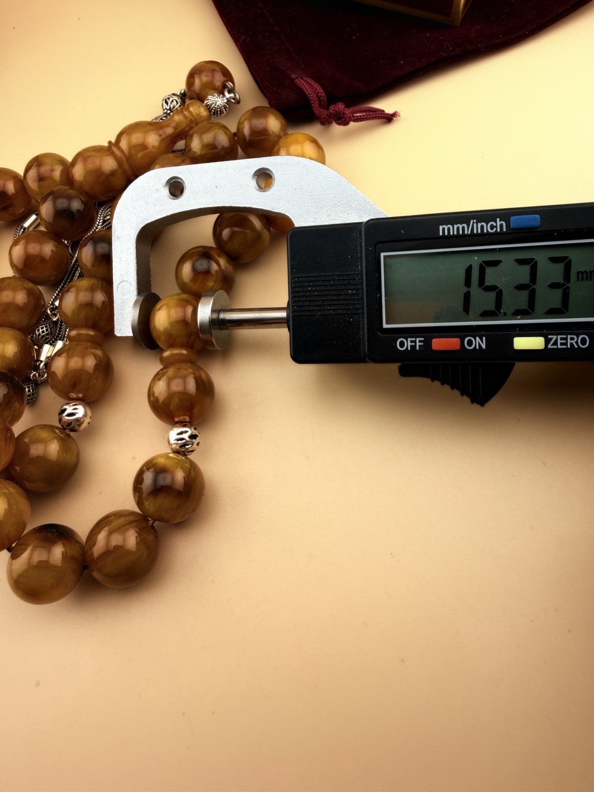 Old Misky 33Bead Islamic Tasbih Sterling Silver Tasselمسباح مسبحة مسكي شرابة فضة