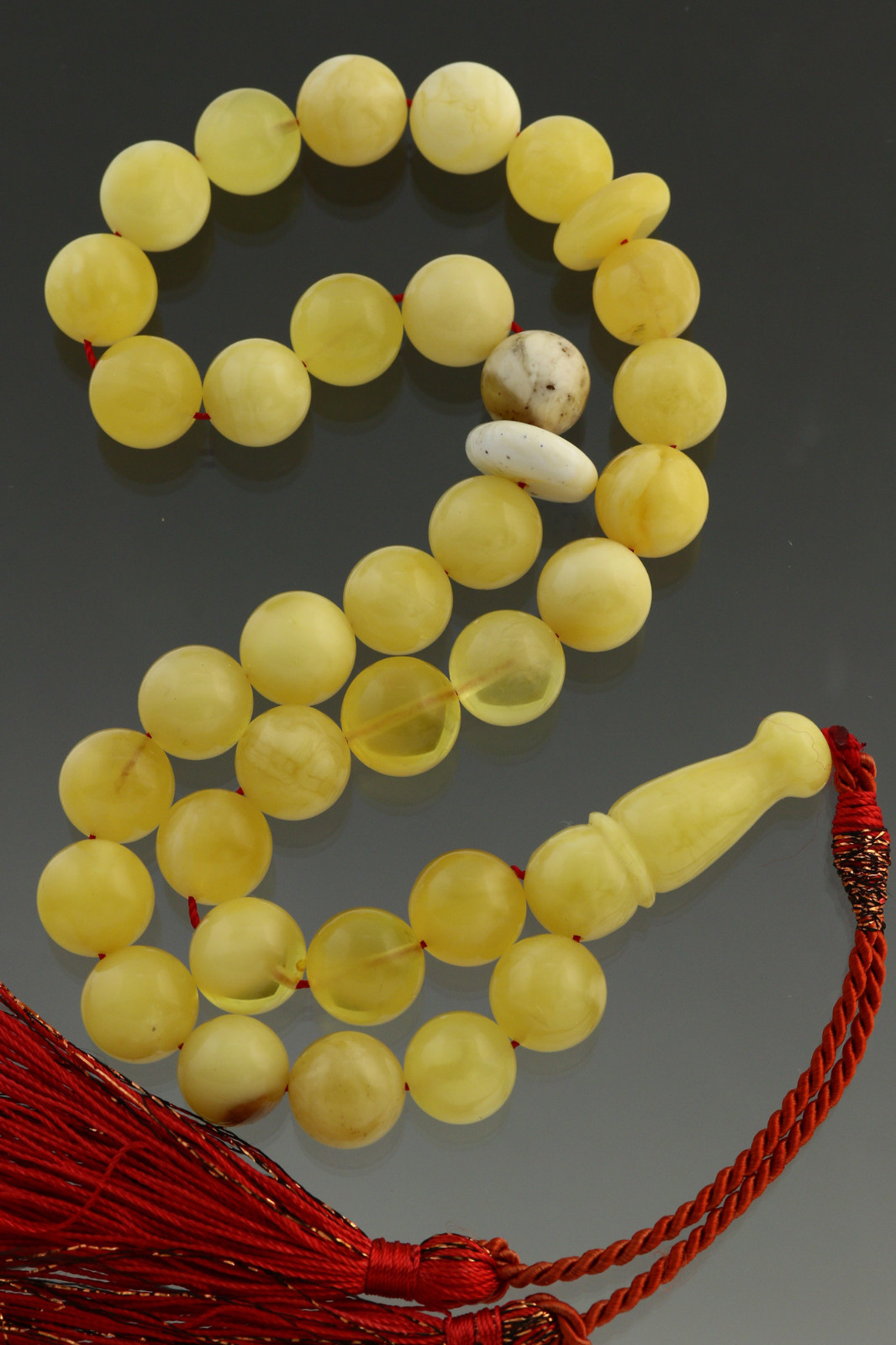 Egg Yolk Islamic 33 Prayer Beads 10mm Genuine BALTIC AMBER TASBIH 28.7g 180616-6