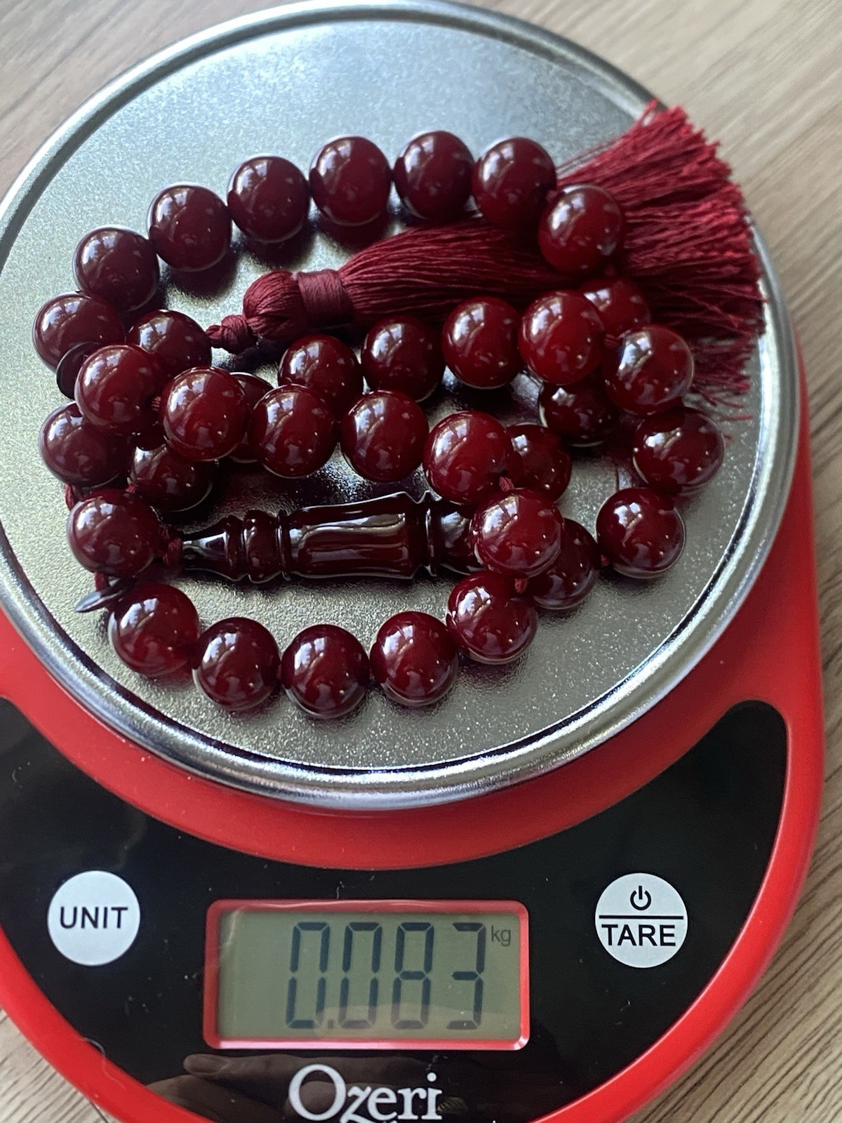 tradition Cherry Amber Faturan Bakelite Corba Rosary تقليد الكوربا المراوح