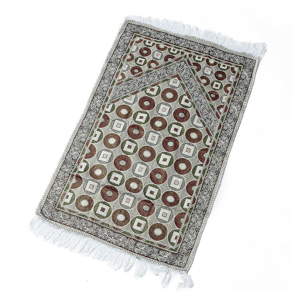 Turkish Prayer Mat Cushioned Muslim Islamic Pad Rug Carpet Tassel Tapestry