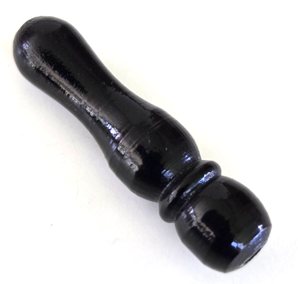 Antique Islamic Prayer Imam Minaret Black Wood Bead 1.25″