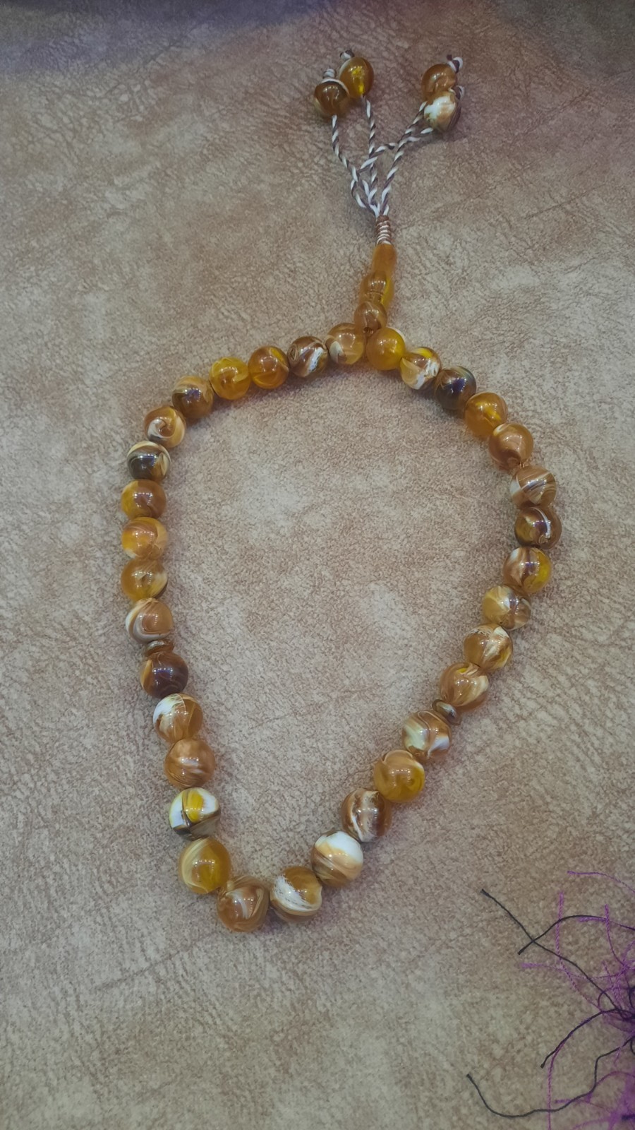 Misbaha Amber Prayer Beads Tasbih Rosary Honey Glow Middle Eastern Collectible