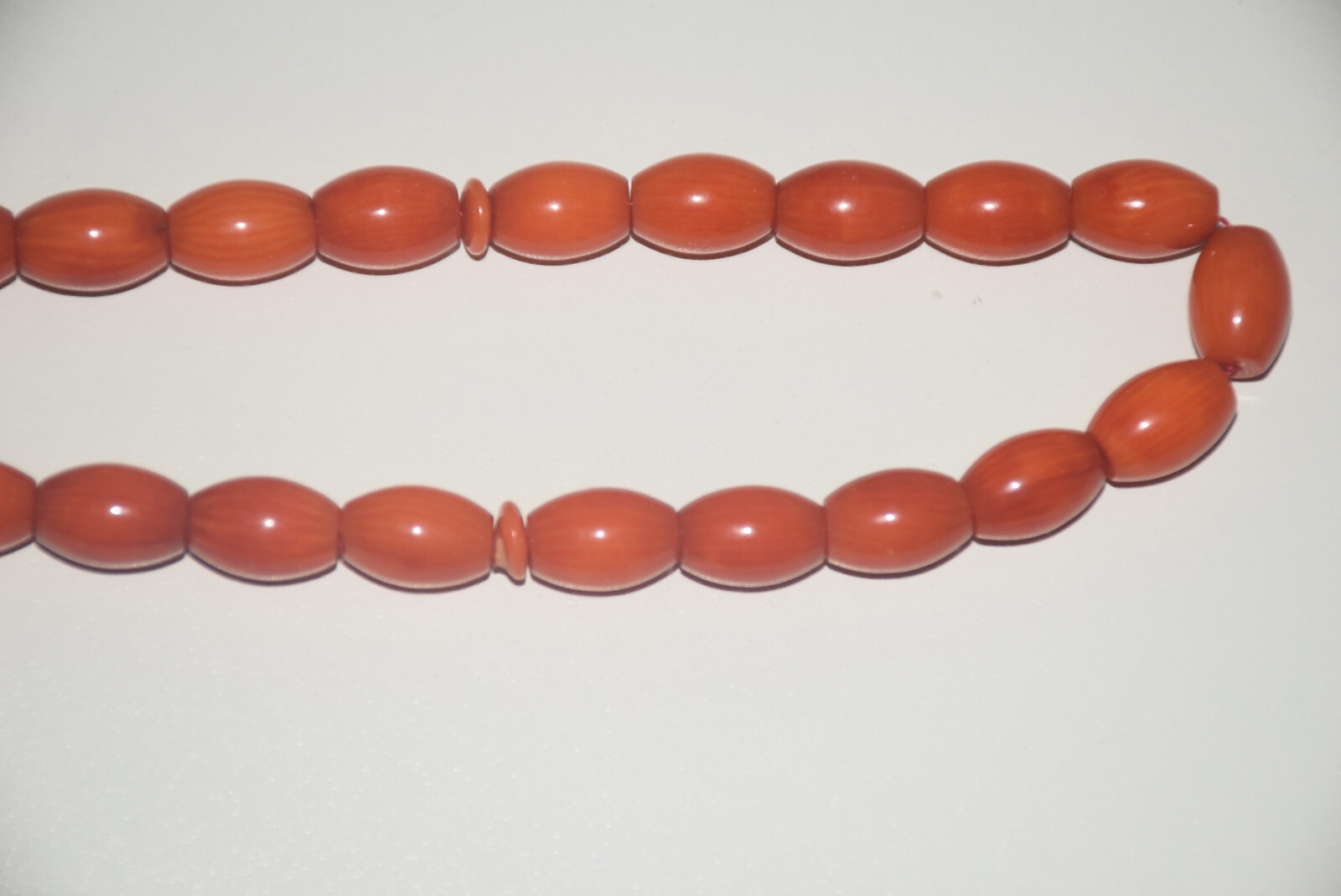 Natural Red Coral Islamic Prayer Beads — 33 beads, with tassel