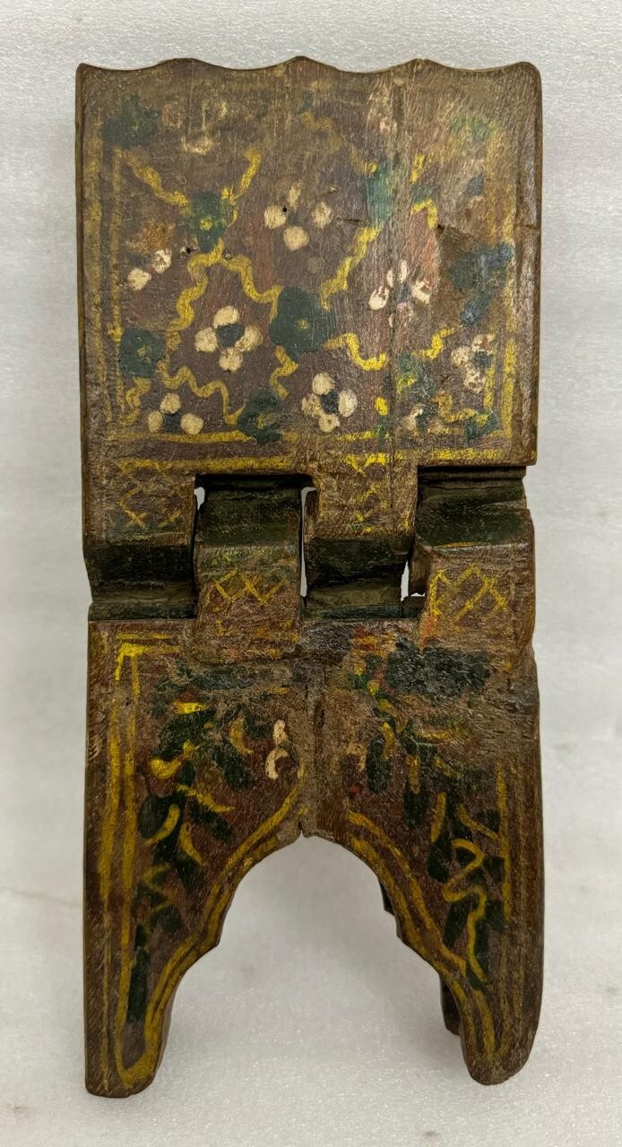 Antique Wooden Holy Quran Book Stand Original Old Hand Crafted Painted