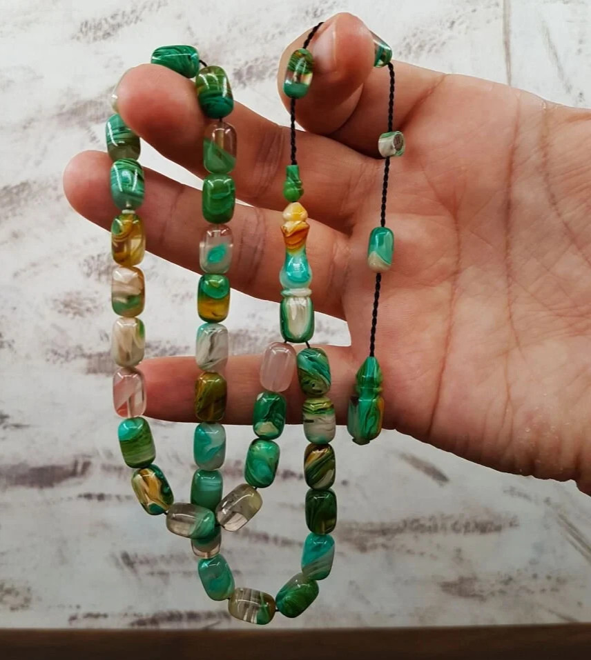ISLAMIC PRAYER BAKELİTE AMBER ROSARY. 33 BEADS.11,5×8 MM .TASBIH,MISBAHA