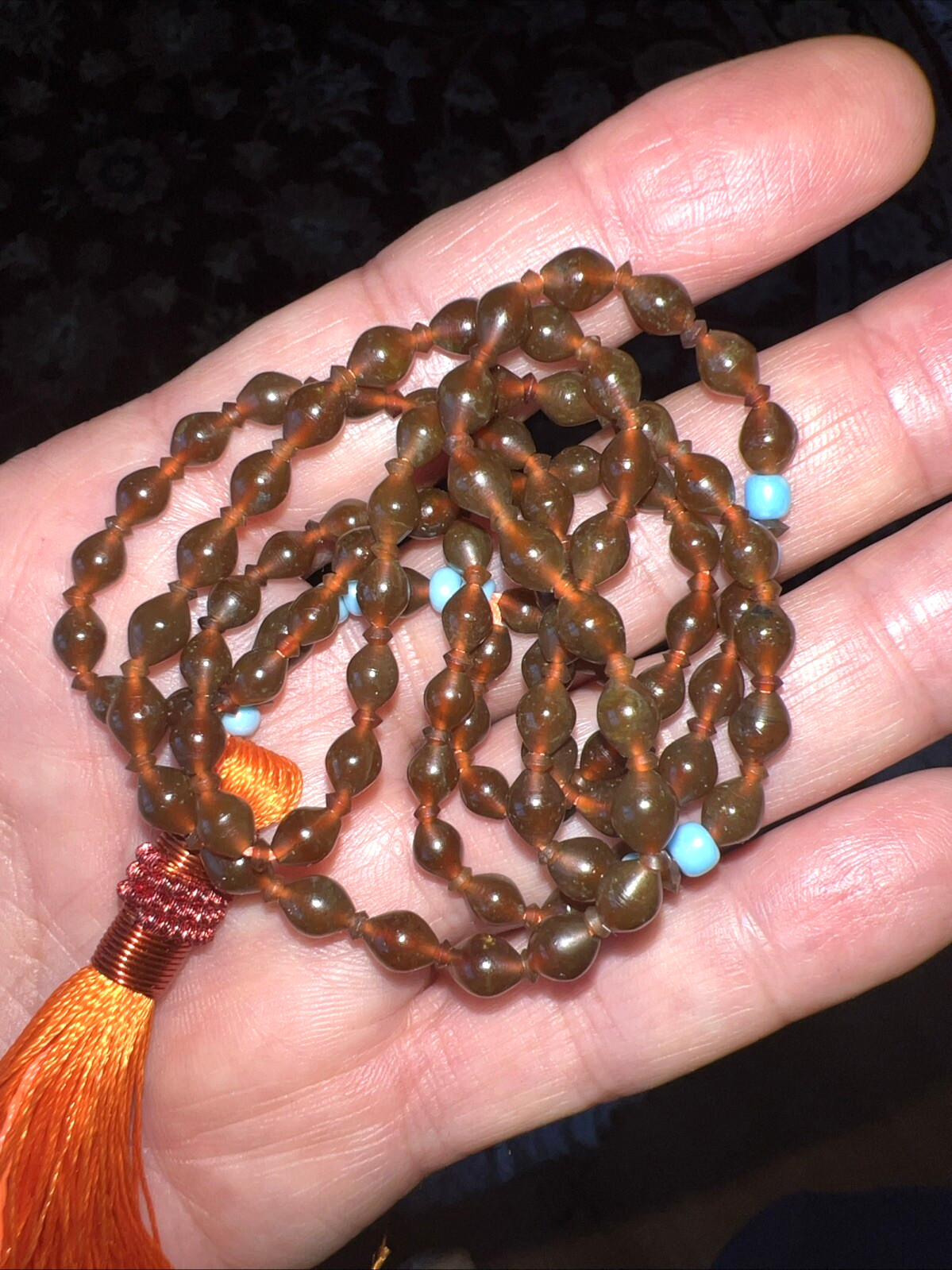 RARE REDISH 99 BEADS حبات المسبحة GENUINE SHAH MAGHSOUD 40cm شاه مقصود تسبيح