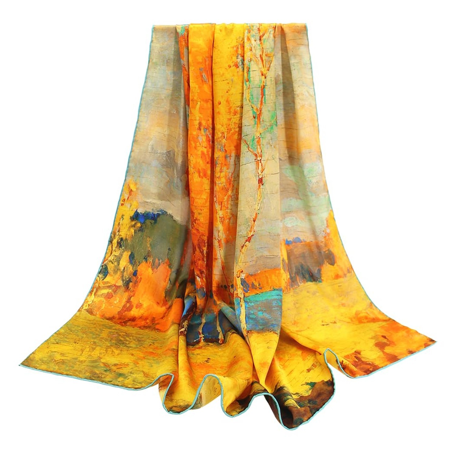 ANDANTINO 100% Silk Scarf 43″ Large Square Lightweight Headscarf& Shawl–Wo