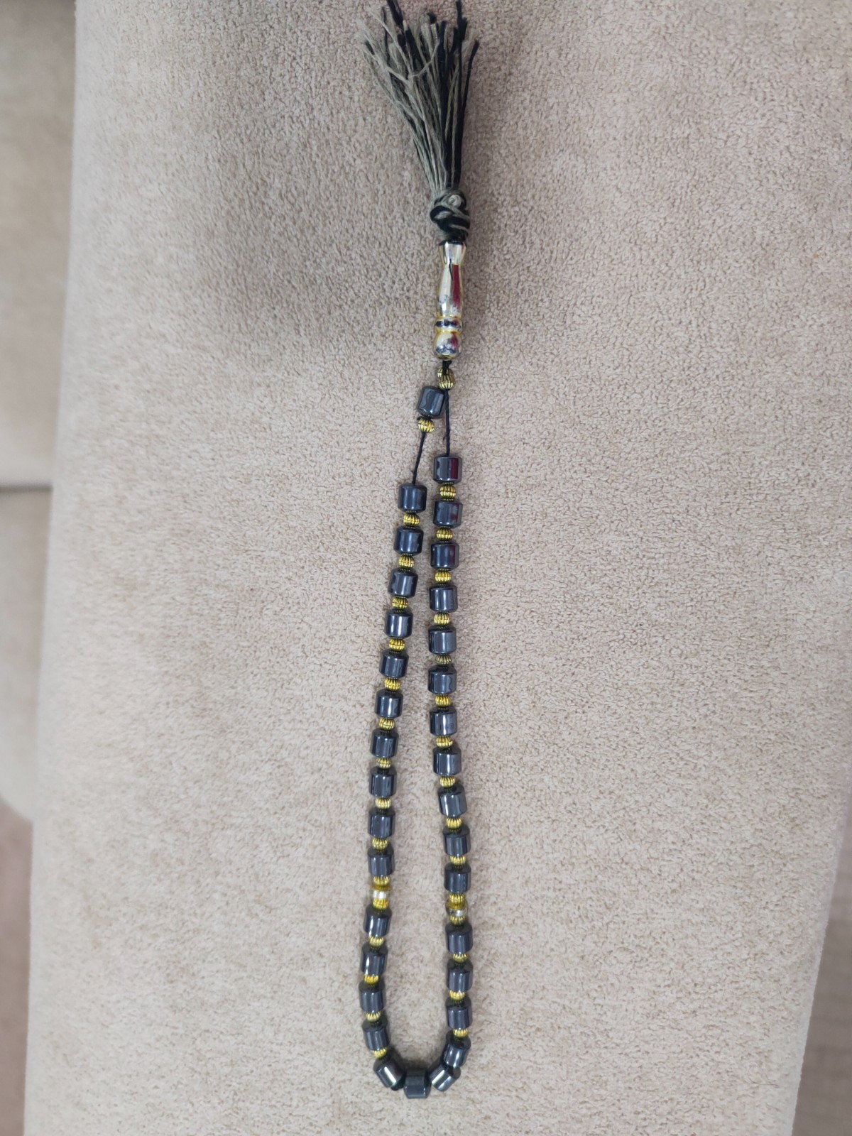 ​Luxury Metallic Hematite Rosary – 33 Beads Islamic Misbaha – Handcrafted Prayer