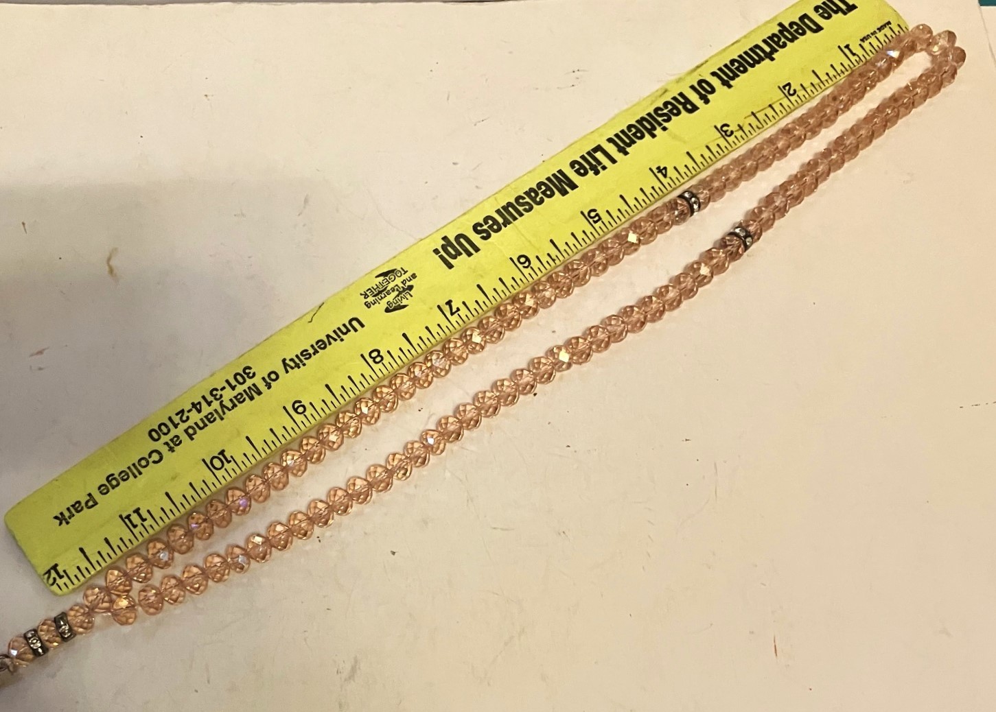 Islamic Tasbeeh 99 Pink Prayer Faceted Glass Beads with 2 stations 25″L NEW