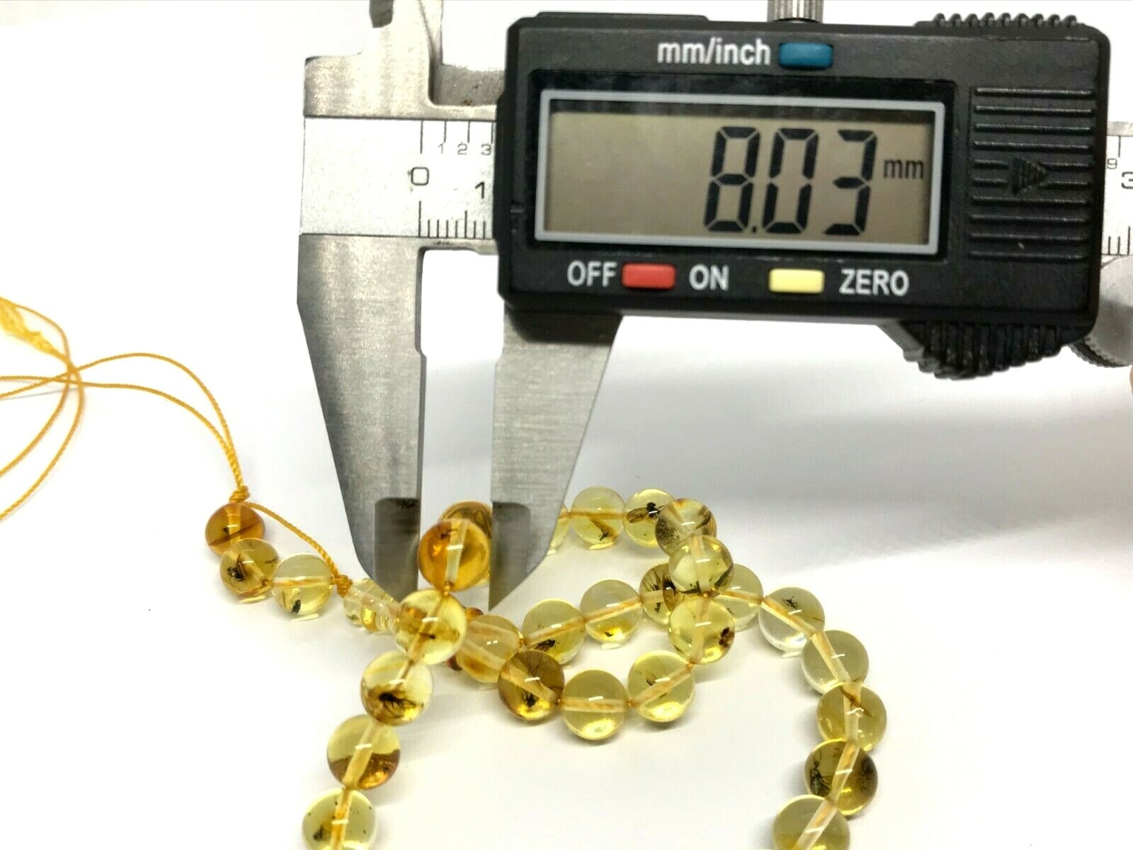 Islamic 33 Prayer Beads INSECT EVERY BEAD Round Baltic Amber Tasbih 11,6g 15302