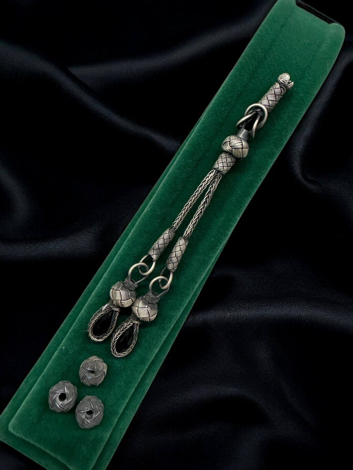 Trabzon kazaz hand-knitted 925 silver tassel for tasbeeh. Special design