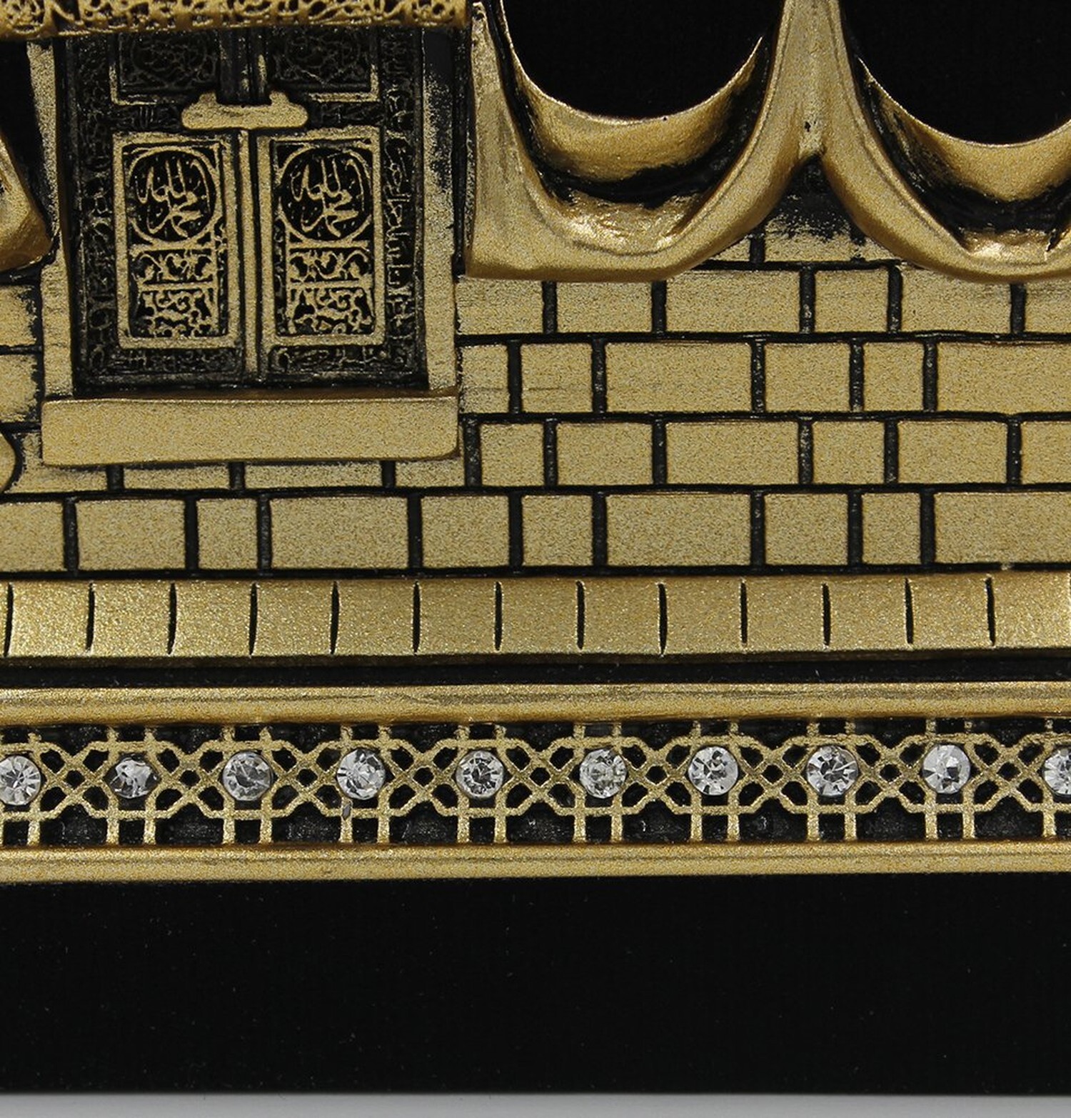 Home Table Decor Kaba Replica Model Showpiece Bookend Eid Gift (Small, Gold)