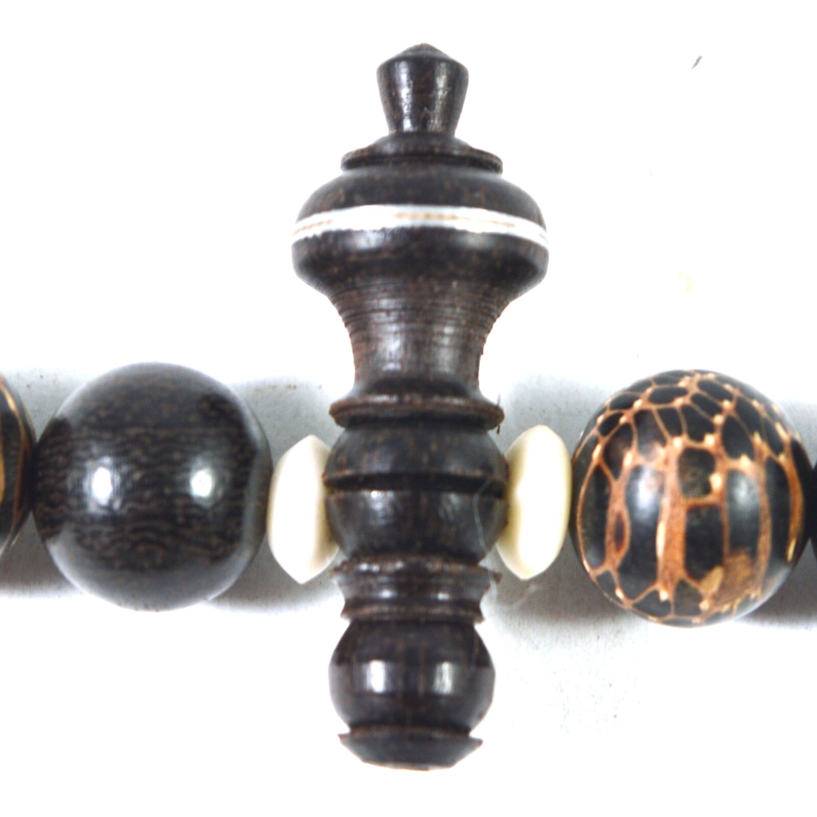 Islamic Tijani Tasbih Sibha Prayer 100 beads Borneo Black Wood Mix Palm Wood