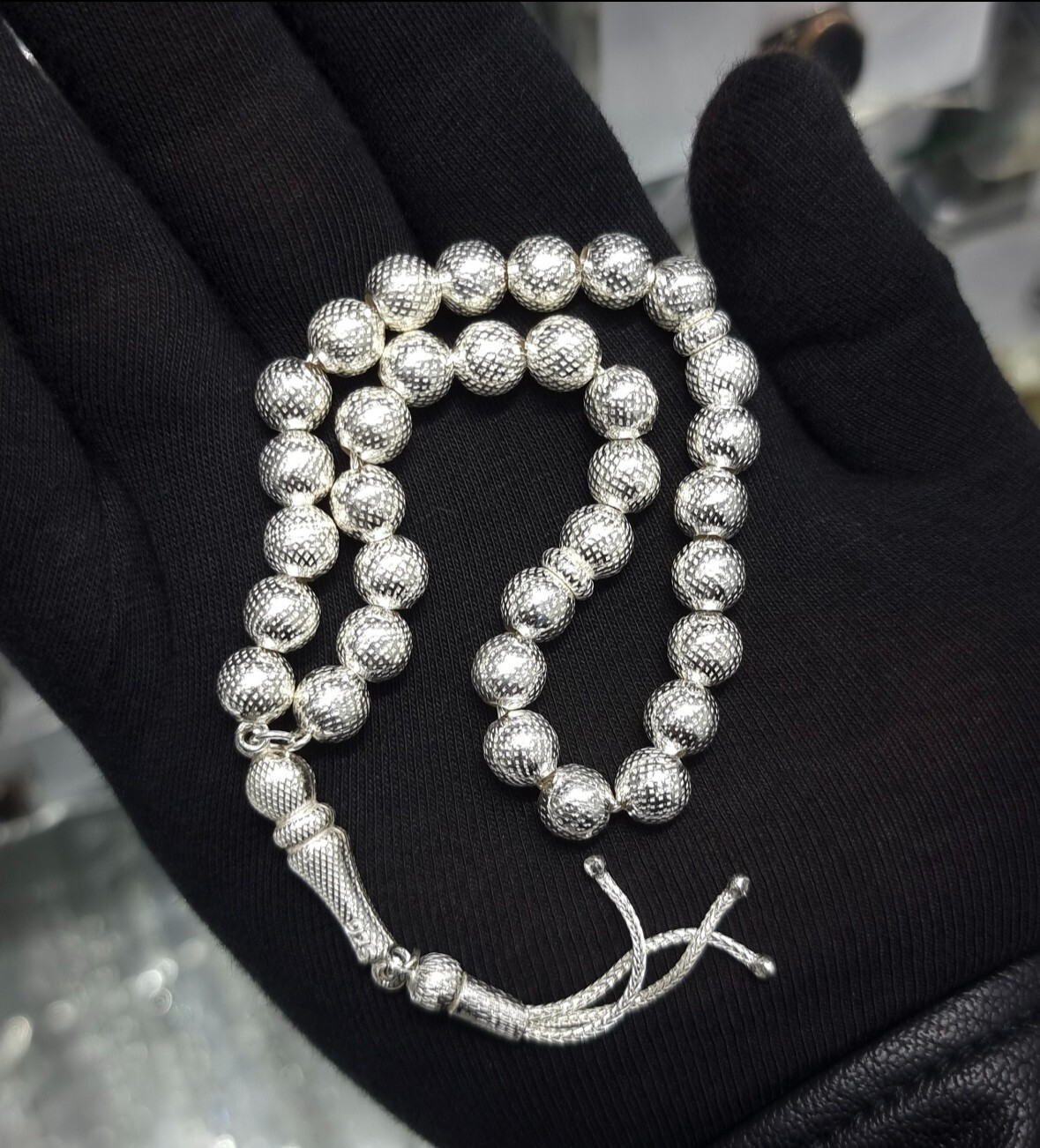 925 Sterling Silver Islamic Prayer Beads, Islamic Misbaha Tesbih, Silver Rosary