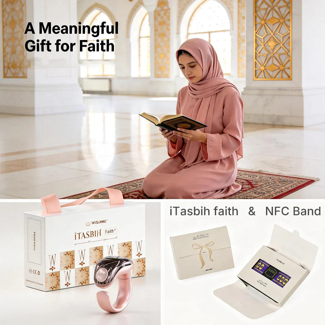 Weslamic iTasbih Digital Prayer Counter Set Daily Dhikr Prayer Reminder Purple