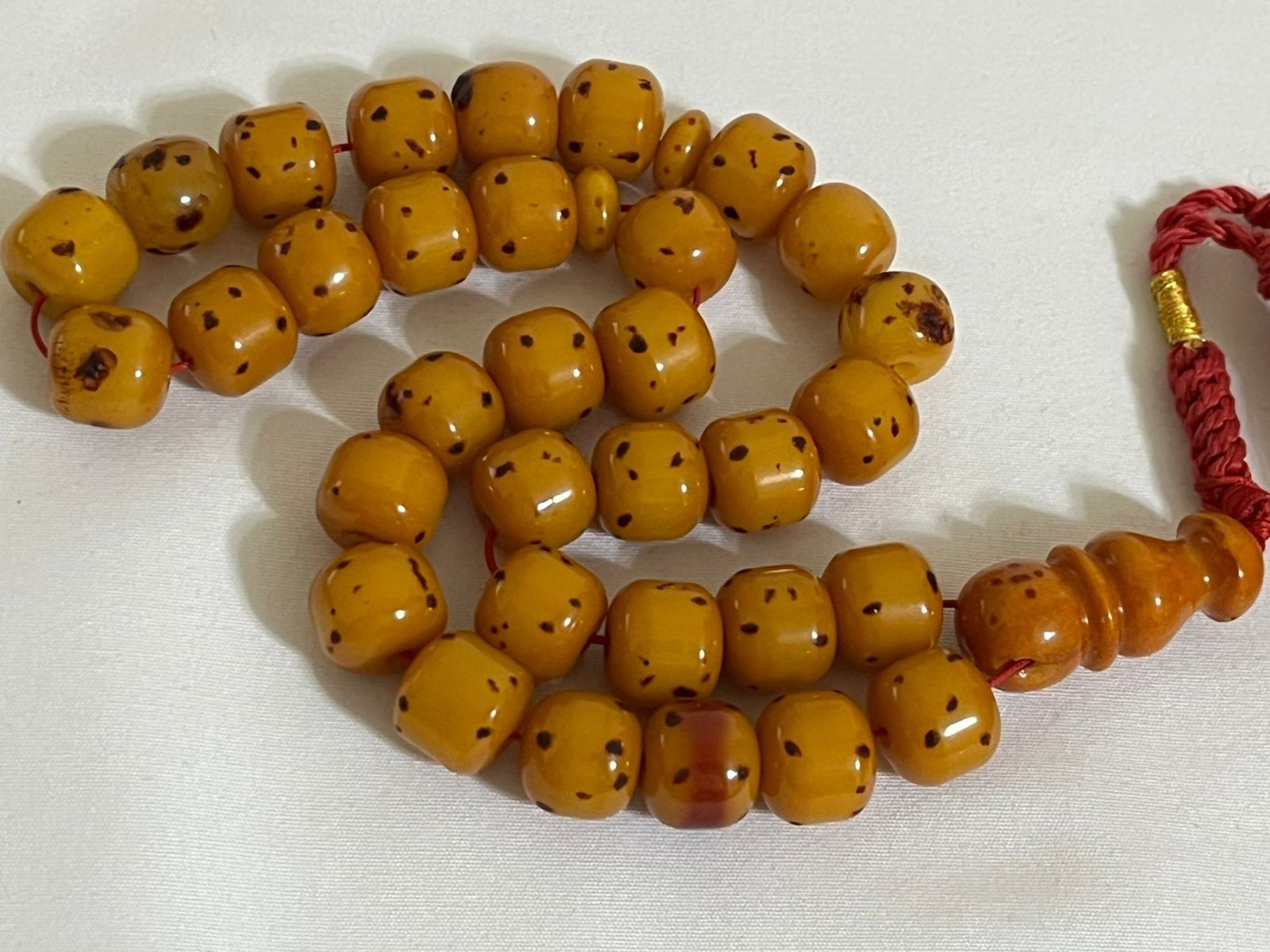 Germany Cherry Amber Rosary 33 سبحة مسكي الماني انتيك محروف لندني ختم عشائري
