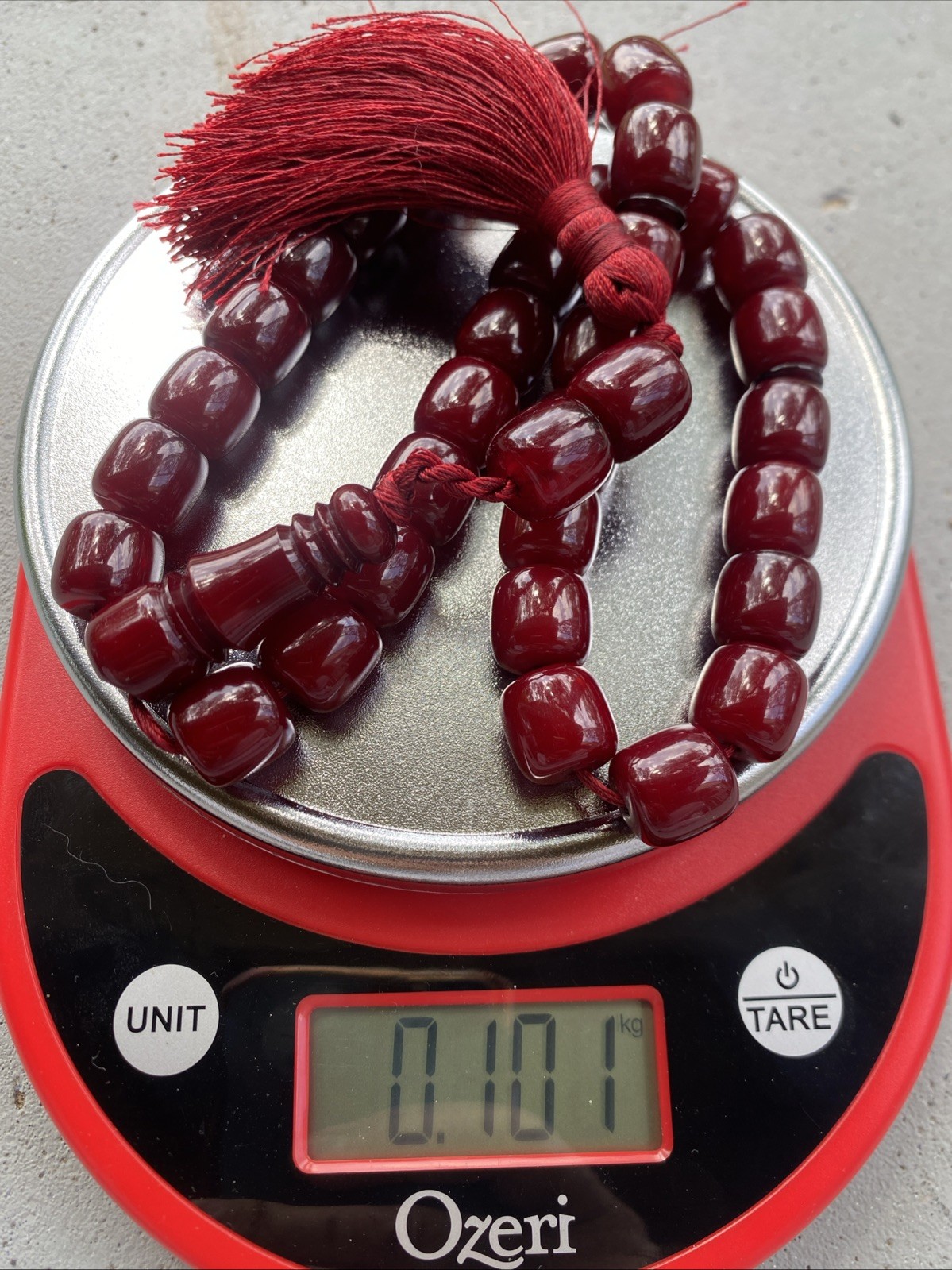 tradition Cherry Amber Faturan Bakelite Corba Rosary تقليد الكوربا المراوح