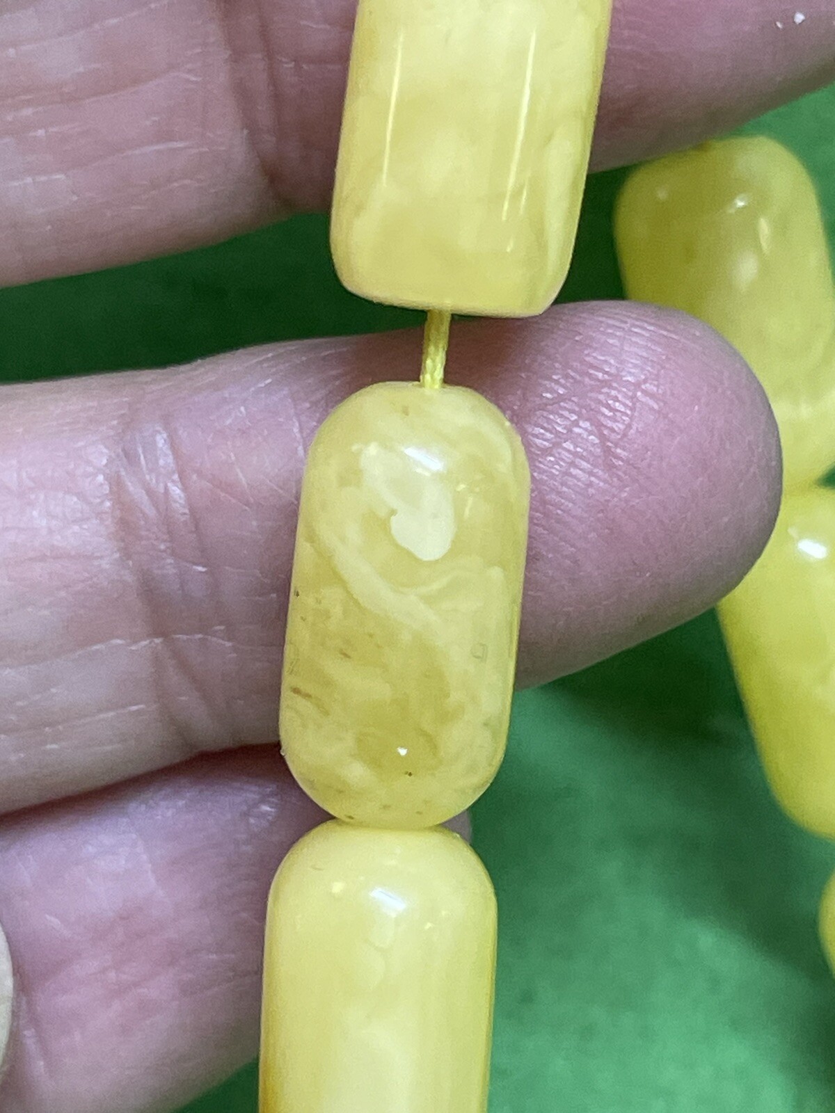 Vintage Egg Yolk baltic amber Necklace Prayer Islamic 35 beads 37Grams R70