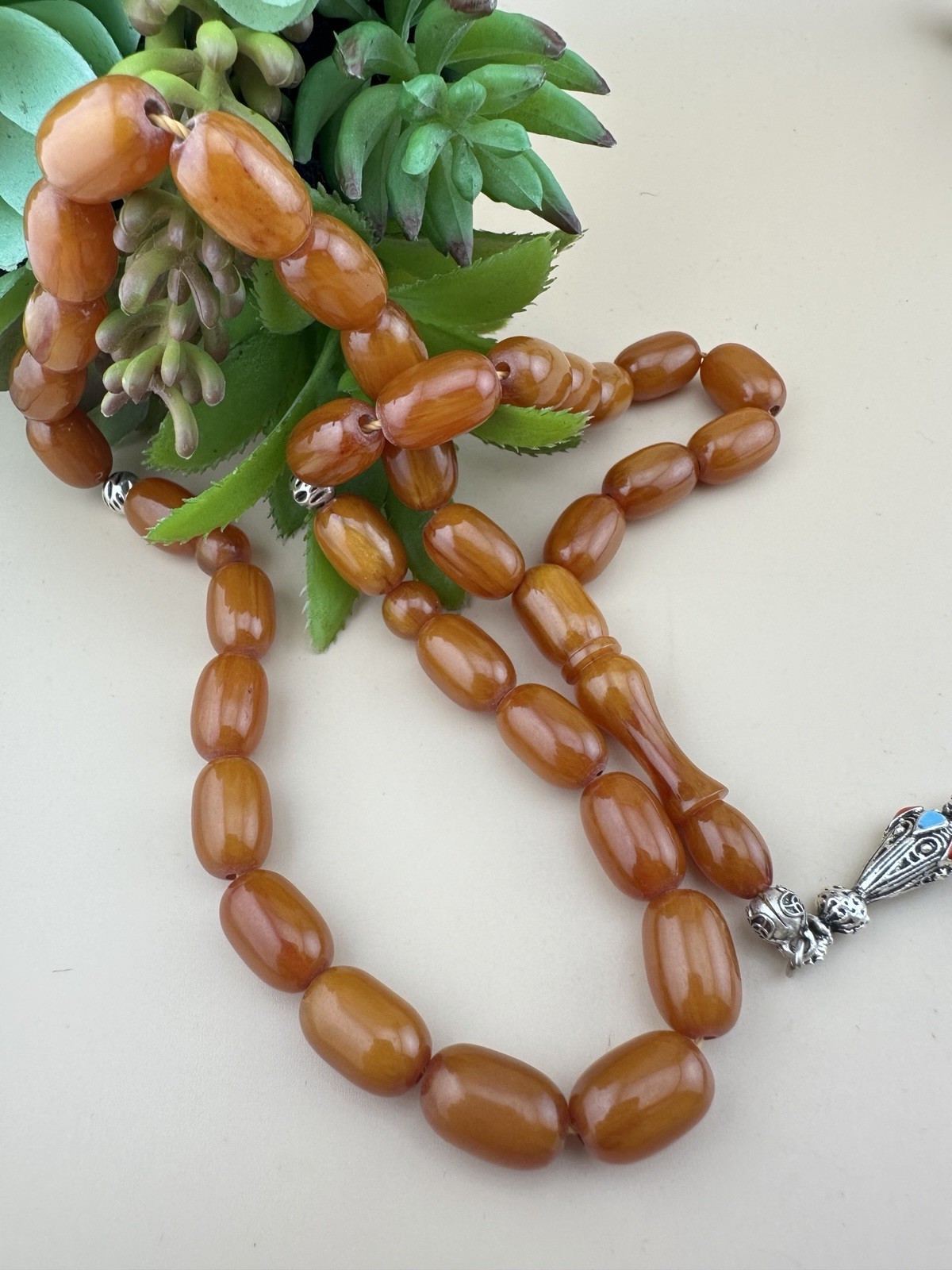 Collectible Misky 33 Beads Islamic Rosaryمسبحة مسباح مسكي جودة عالية خراطة يدوية
