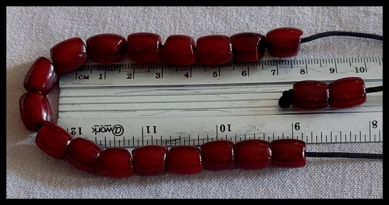 Antique Cherry Amber Bakelite Faturan Beads 18,8 Grs Greek Komboloi Islam