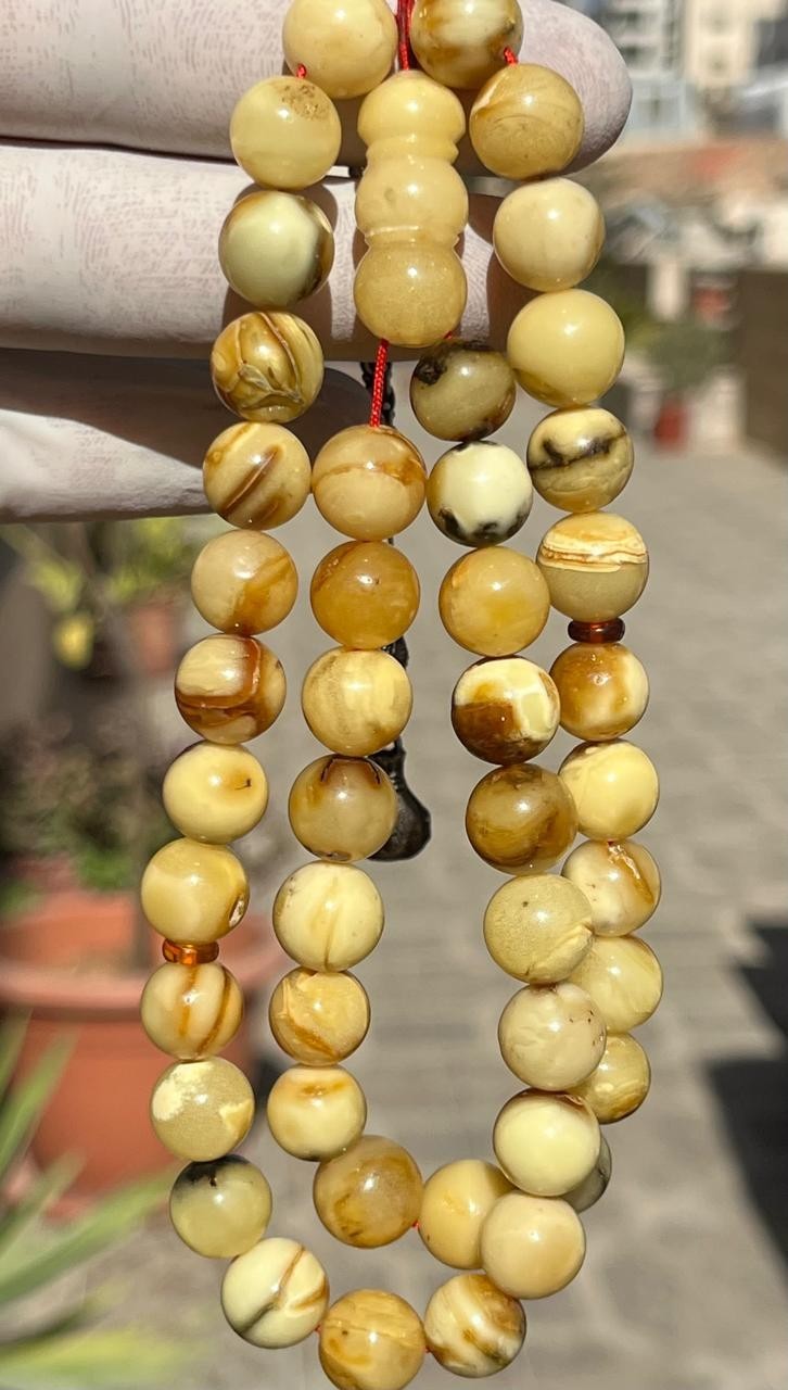 Natural Baltic Amber Poland Rosary 47 سبحة كهرمان بولوني طبيعي بحر البلطيق كهرب