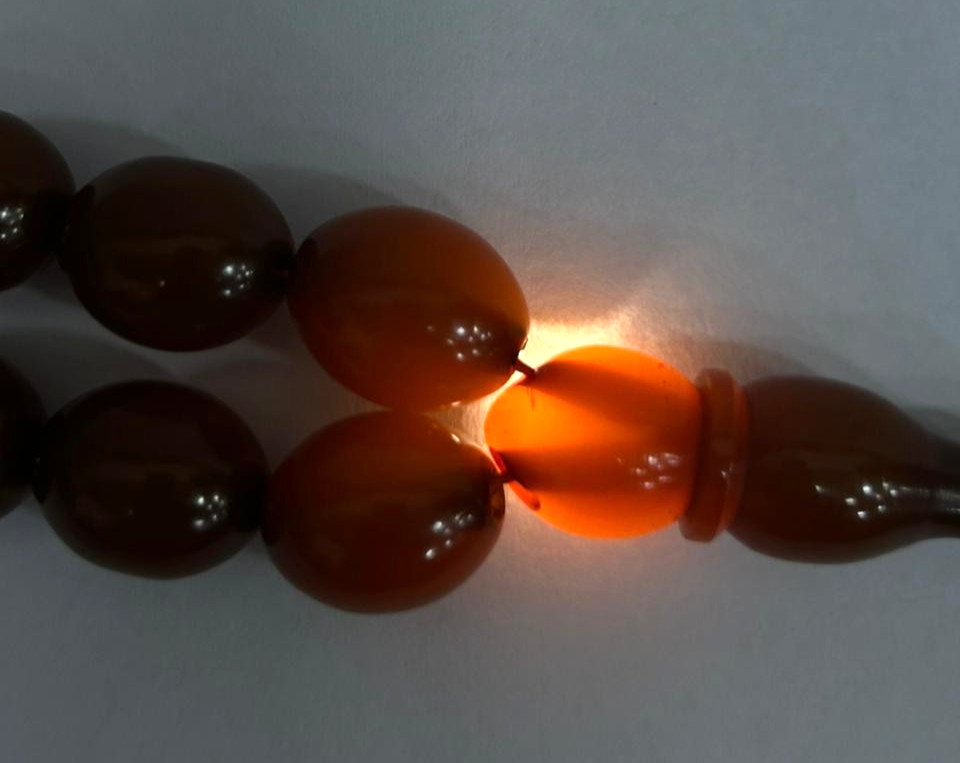 ISLAMIC PRAYER BEADS | LIVER RED FATURAN | 33 PIECES | HANDCRAFTED