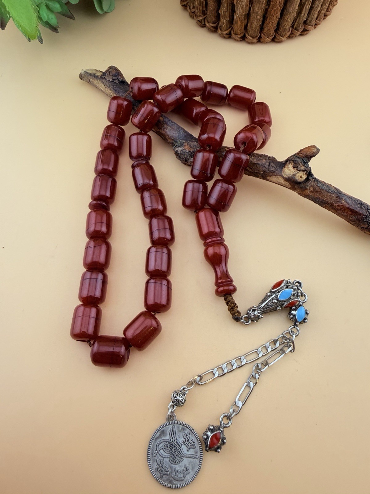 Vintage Misky 33 Worry Beads Prayer Rosary Tasbih مسبحة مسباح مسكي قديم 474
