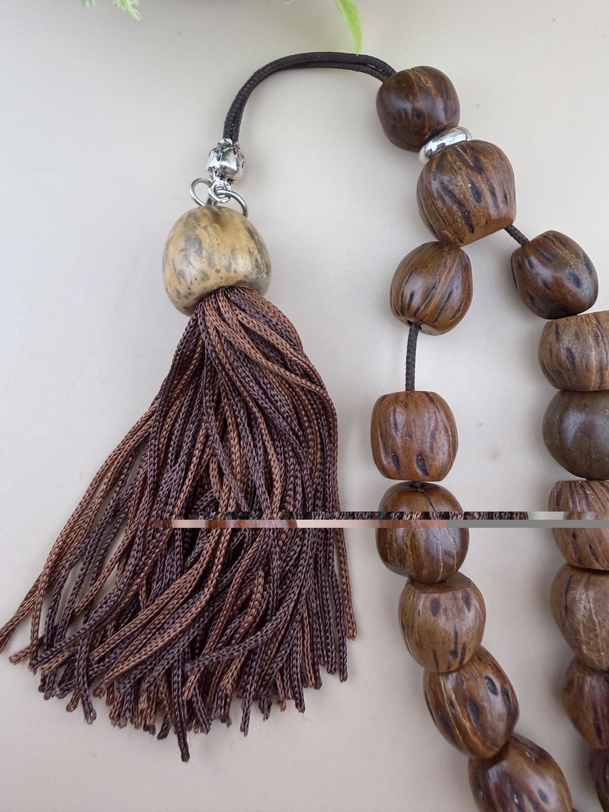 Natural Andiz Wood Islamic Prayer Beads | 33 Beads Handmade Turkish Tesbih Misba