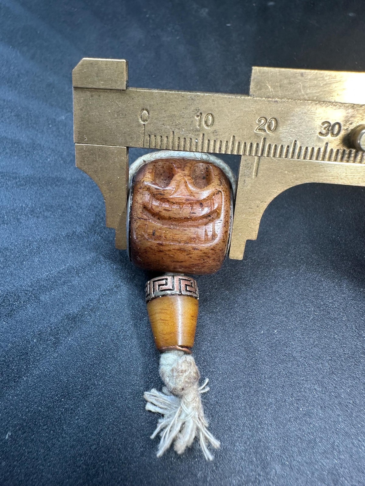 Vintage Hand-Carved Yak Bone Skull Guru Bead | Rustic Himalayan Prayer Bead