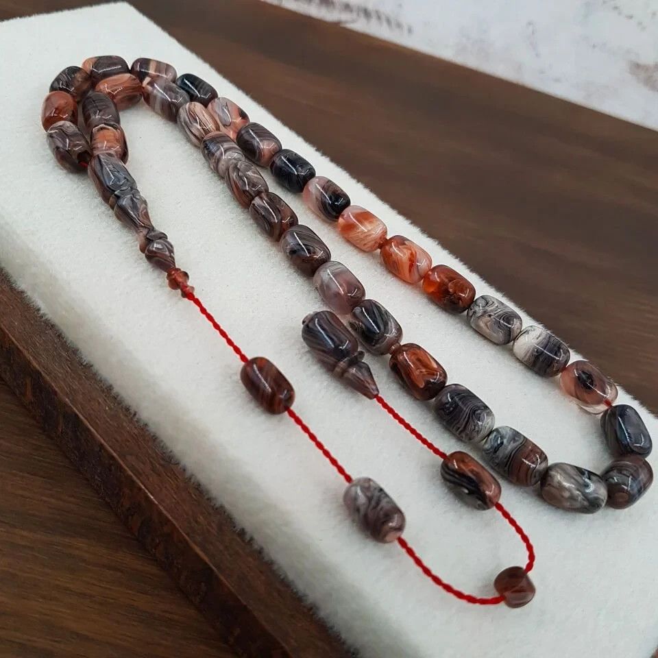 ISLAMIC PRAYER BAKELİTE AMBER ROSARY. 33 BEADS.11,5×8 MM .TASBIH,MISBAHA