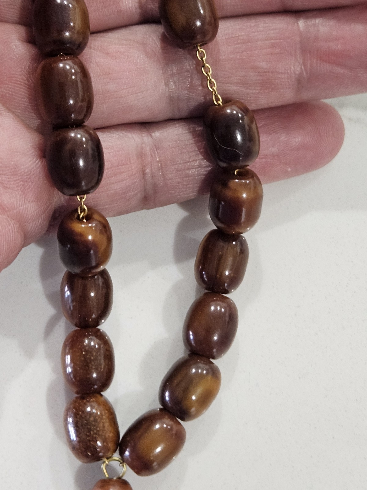 Handmade Sandalous Catalin Bakelite Islamic Prayer Rosary 16 Beads