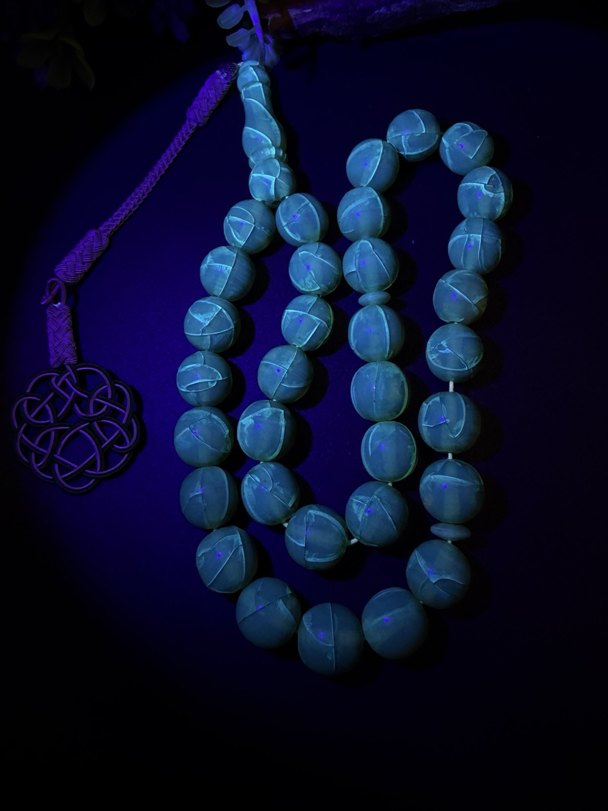 مسباح سبحة قلاليث كلاليث فرنسي انتيك Antique French Glalith 33 Bead Islam Rosary